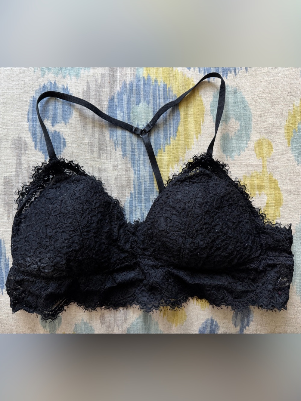 aerie Black Lace T-Back Bralette - Size Medium